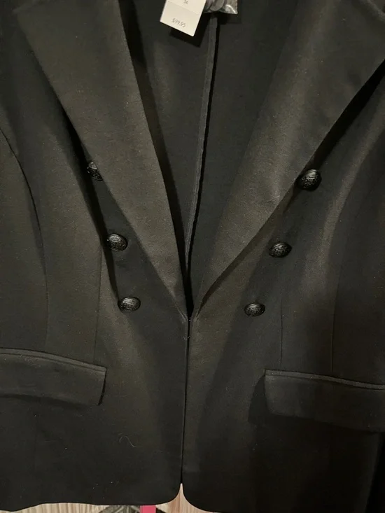 Lane Bryant Black Double-Breasted Suit Blazer - Picture 4 of 11